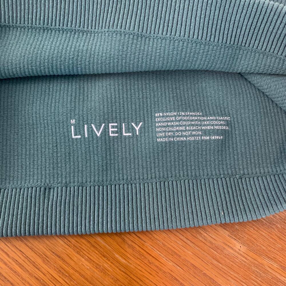 Lively Seamless Ribbed Racerback Bralette Sports Bra in Harbor Green - Picture 7 of 8